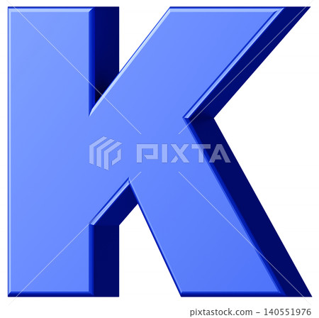 3D材質_字母_K_藍色 140551976