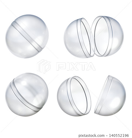 3D Glassmorphism Transparent Gacha Capsule Toy Empty Plastic Pod Ball Set 3D Glassmorphism Transparent Gacha Capsule Toy Empty Plastic Pod Ball Set 140552196