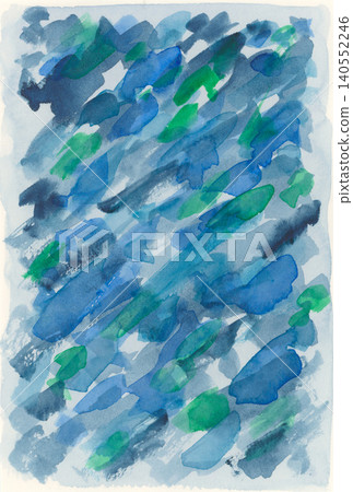Refreshing blue hand-painted watercolor material Refreshing blue hand-painted watercolor material 140552246