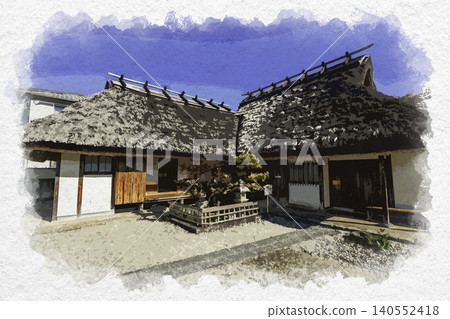 水彩畫:兵庫縣丹波筱山市、禦徒町武士住宅、安馬家武士住宅歷史博物館 水彩畫:兵庫縣丹波筱山市、禦徒町武士住宅、安馬家武士住宅歷史博物館 140552418