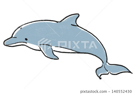 A hand-drawn style illustration of a swimming dolphin. A hand-drawn style illustration of a swimming dolphin. 140552430