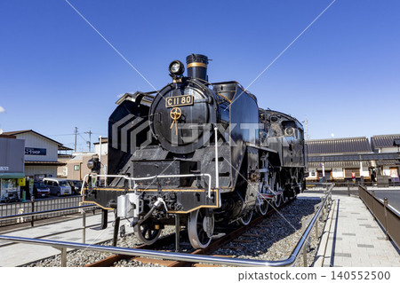 Steam locomotive in front of Tsuyama Station Steam locomotive in front of Tsuyama Station 140552500