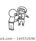 An illustration of a factory worker using an adhesive roller to prevent foreign object contamination. 140552696