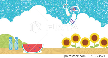 Hand-drawn style summer landscape illustration Hand-drawn style summer landscape illustration 140553571