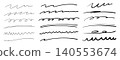 Simple hand-drawn line material set (black) 140553674