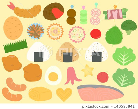 A simple and cute bento box side dish set A simple and cute bento box side dish set 140553941