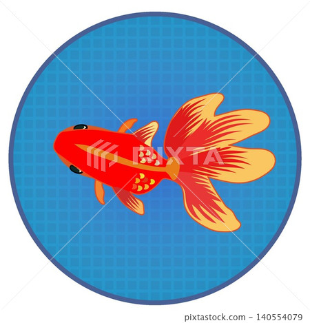 Goldfish illustration with a circular background 140554079