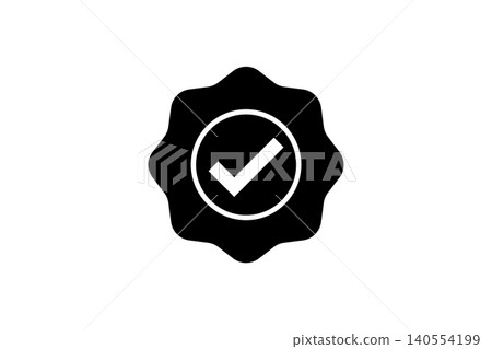 Verified Quality Seal Icon With Checkmark Badge Symbolizing Approval, Certification And Trusted Verification 140554199