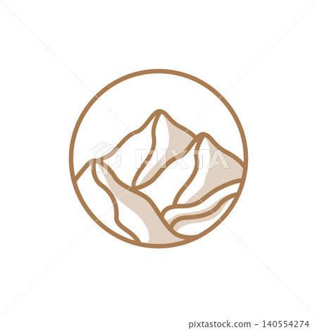 Sahara logo template concept, simple modern Sahara mountain view, suitable for brands with a minimalist aesthetic concept. Sahara logo template concept, simple modern Sahara mountain view, suitable for brands with a minimalist aesthetic concept. 140554274