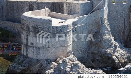Dubrovnik city walls from Lovrijenac Fortress 140554661