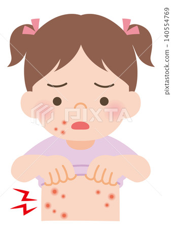 患有膿皰瘡的女孩 患有膿皰瘡的女孩 140554769