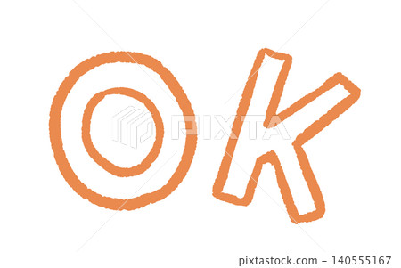 Handwritten "OK" illustration material Handwritten "OK" illustration material 140555167