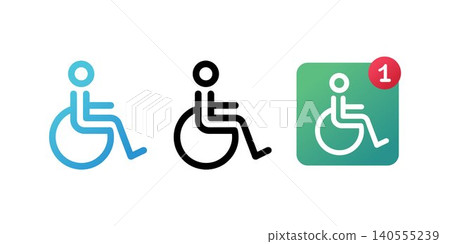 Wheel chair icon Wheel chair icon 140555239