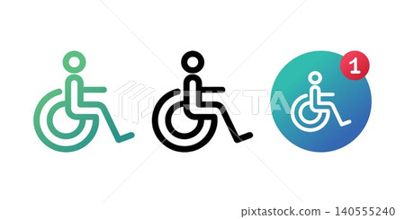 Wheelchair line icon Wheelchair line icon 140555240