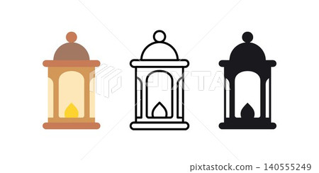 Arabic lantern icon Arabic lantern icon 140555249