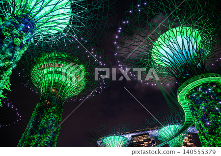 新加坡夜景，東南亞 140555379