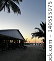 Beautiful sunset at a resort in the Maldives 140555975