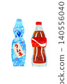 Collage-style handwritten carbonated drink set (cola, ramune). 140556040