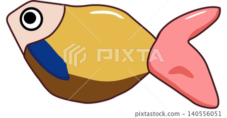 Cartoon yellow Fish Illustration a flat style Cartoon yellow Fish Illustration a flat style 140556051