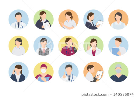 Icon set of healthcare professionals and hospital staff | Hospitals and clinics Icon set of healthcare professionals and hospital staff | Hospitals and clinics 140556074