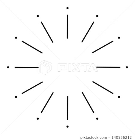 Monochrome circular line frame with converging lines, sunburst effect. Monochrome circular line frame with converging lines, sunburst effect. 140556212