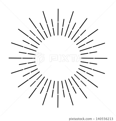 Monochrome circular line frame with converging lines, sunburst effect. Monochrome circular line frame with converging lines, sunburst effect. 140556213