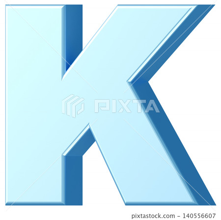 3D材質_字母_K_淺藍色 3D材質_字母_K_淺藍色 140556607