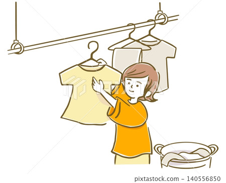 掛衣服的女人 掛衣服的女人 140556850
