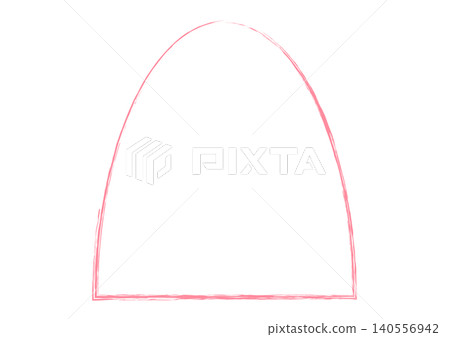A handwritten-style arched frame with a simple, analog-touch pink mountain-shaped heading. A handwritten-style arched frame with a simple, analog-touch pink mountain-shaped heading. 140556942