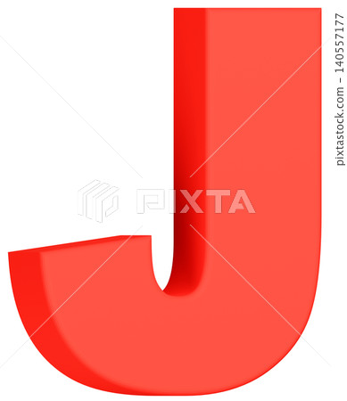 3D材質_字母_J_紅色 3D材質_字母_J_紅色 140557177