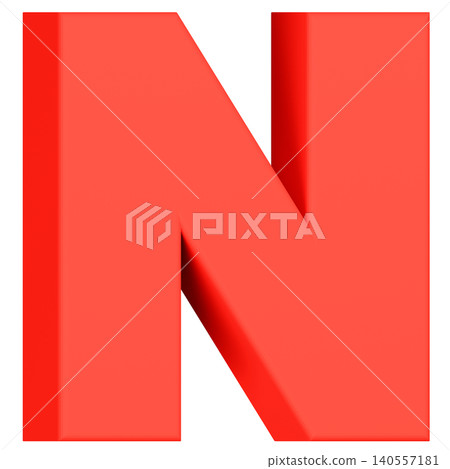 3D材質_字母_N_紅色 3D材質_字母_N_紅色 140557181