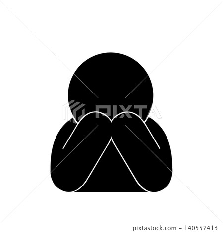 A simple pictogram of a depressed person A simple pictogram of a depressed person 140557413