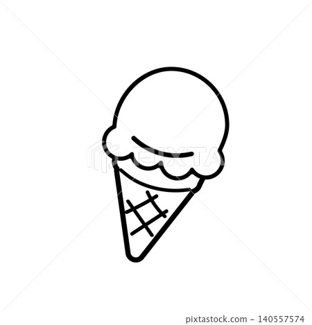 Monochrome flat illustration of ice cream; sweets; sweets material 140557574