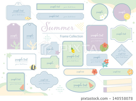 Pastel-colored summer frame set Pastel-colored summer frame set 140558078