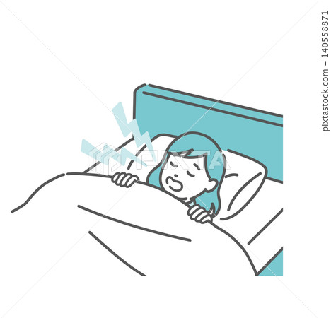 An illustration of a girl sleeping and snoring. An illustration of a girl sleeping and snoring. 140558871
