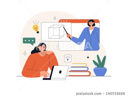 Online Learning Platform Illustration Featuring E-Learning Courses, Distance Education, Video Tutorials, Digital Study, and Remote Training Online Learning Platform Illustration Featuring E-Learning Courses, Distance Education, Video Tutorials, Digital Study, and Remote Training 140558889