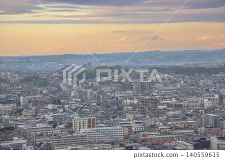April 29 2026 Sendai skyline with railway under dramatic sunset April 29 2026 Sendai skyline with railway under dramatic sunset 140559615