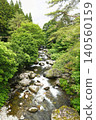 [Hanamaki City: The Hienuki River in front of the entrance to the approach to Hayachine Shrine (Osako), a major temple of Shugendo (mountain asceticism)] 140560159