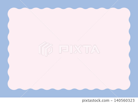 Wavy frame background material (A4 compatible) - pop design in lavender and pink 140560323