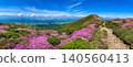 Mountains in full bloom with Miyama Kirishima azaleas - Kuju Mountain Range, Oita Prefecture 140560413