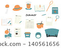 Summer Vacation Illustration Icon Set - Country Style Flat 140561656