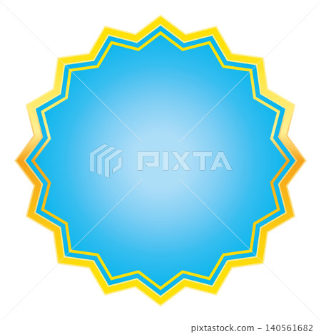 Gold-rimmed light blue medal (speech bubble 1) 140561682