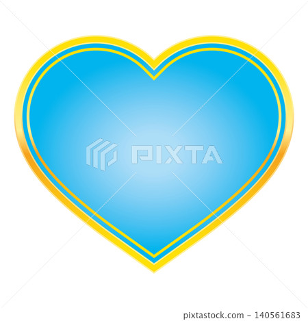 Gold-rimmed light blue medal (heart) 140561683