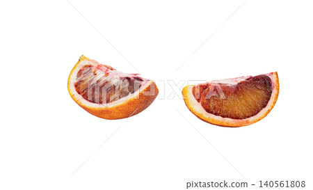 Blood orange, Moro, cut cross-section, flesh, macro, transparent background material. Blood orange, Moro, cut cross-section, flesh, macro, transparent background material. 140561808