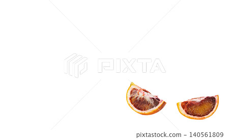 Blood orange, Moro, cut cross-section, flesh, macro, transparent background material. Blood orange, Moro, cut cross-section, flesh, macro, transparent background material. 140561809