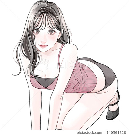 A woman on all fours A woman on all fours 140561828