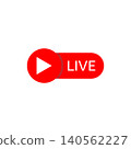 Live streaming play button logo icon 140562227