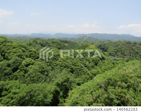The Kuju mountain range as seen from Oka Castle Ruins, a nationally designated historical site and one of Japan's 100 Famous Castles, in Taketa City, Oita Prefecture, known for Rentaro Taki's "The Moon Over the Ruined Castle." The Kuju mountain range as seen from Oka Castle Ruins, a nationally designated historical site and one of Japan's 100 Famous Castles, in Taketa City, Oita Prefecture, known for Rentaro Taki's "The Moon Over the Ruined Castle." 140562283