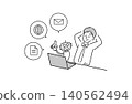 A business illustration illustrating how AI assistants can improve work efficiency. 140562494