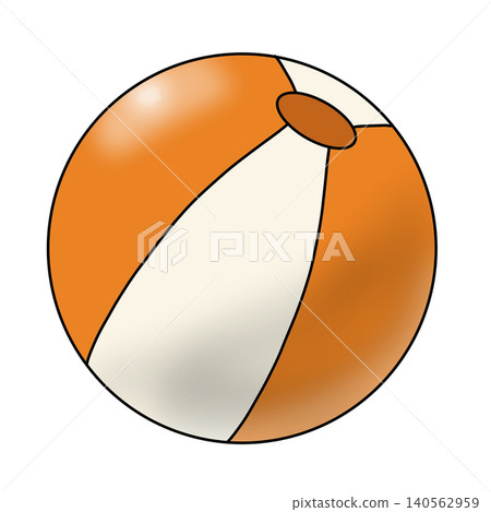 Beach ball, orange, realistic, transparent 140562959